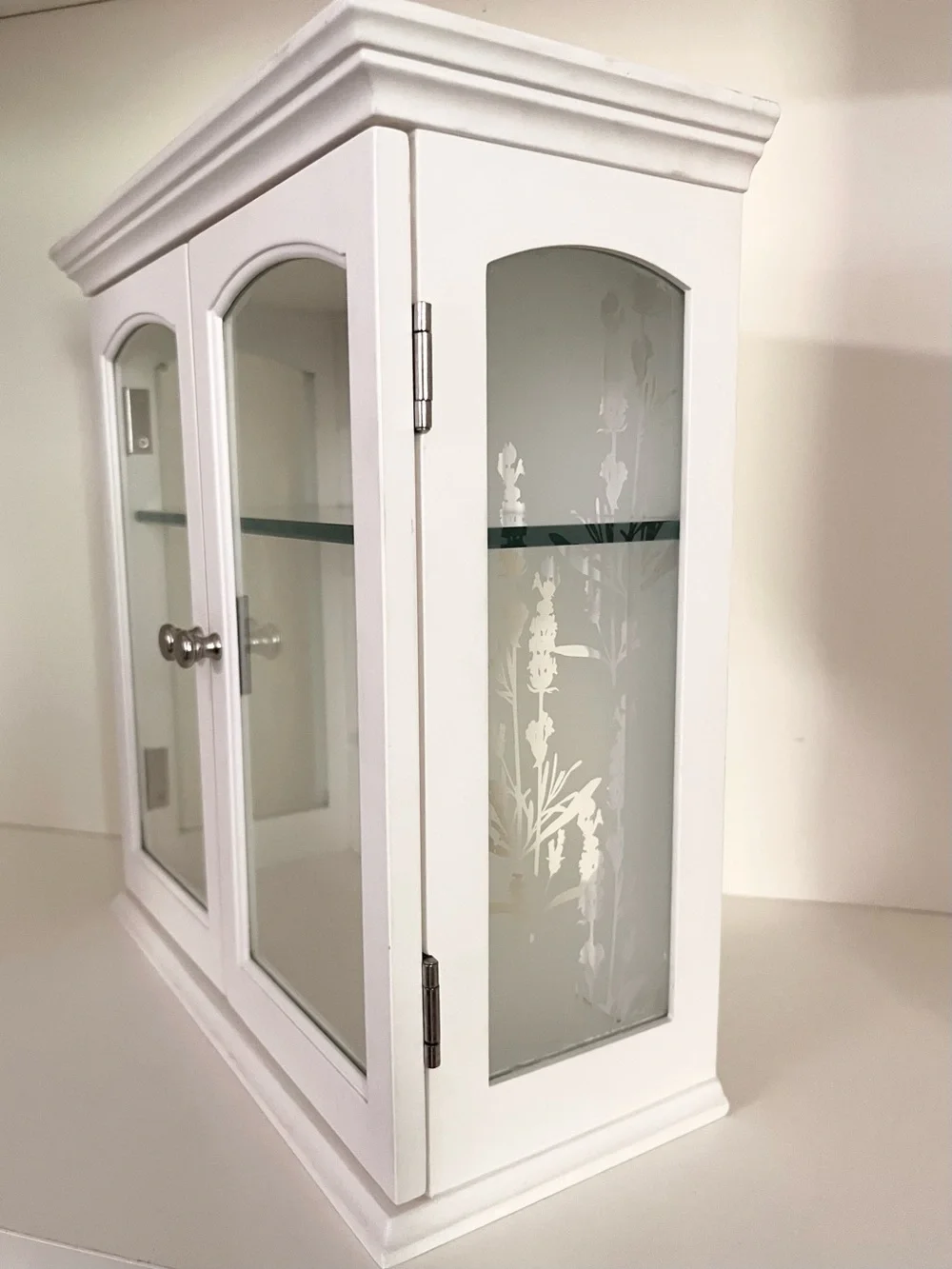 Glass wood cabinet
